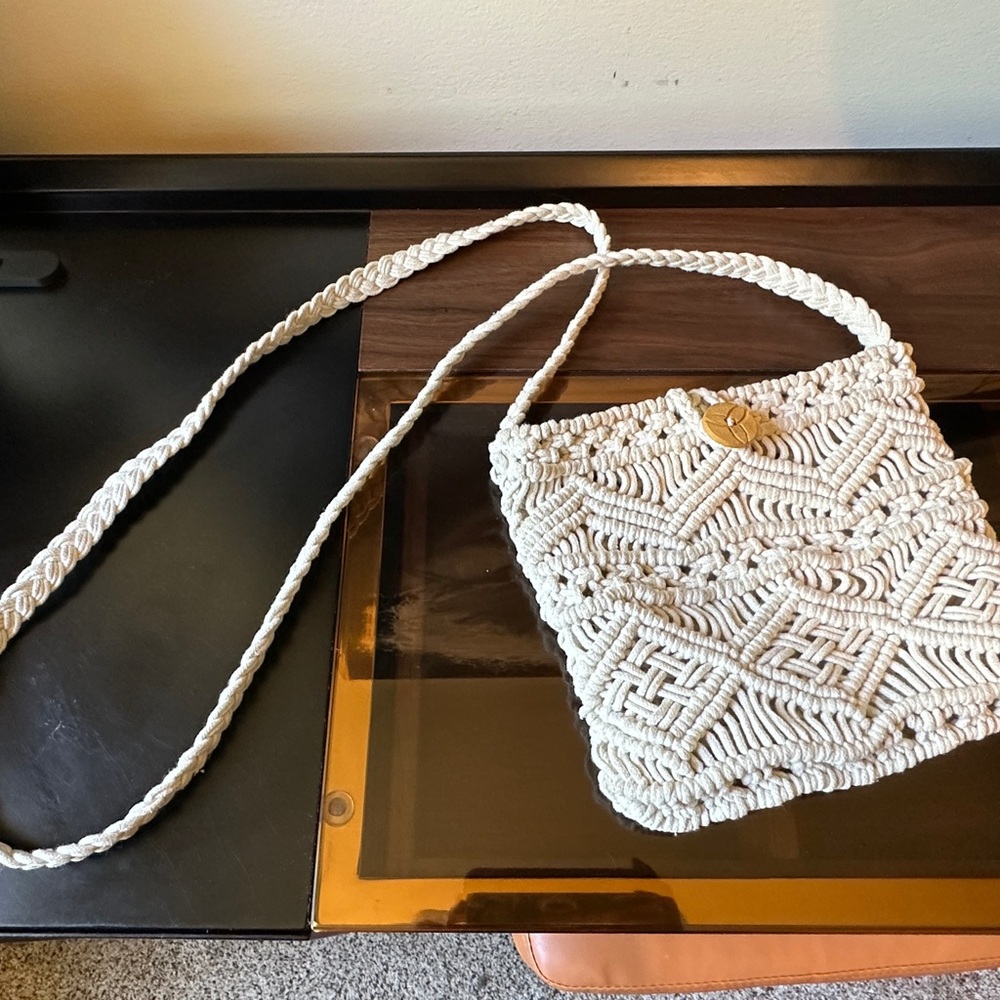 Macrame crossbody bag purse
